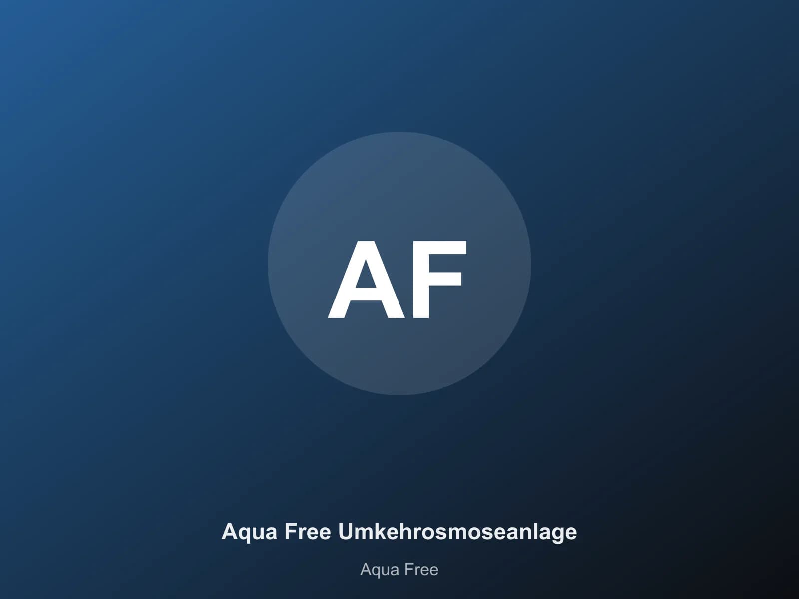 Aqua Free Umkehrosmoseanlage